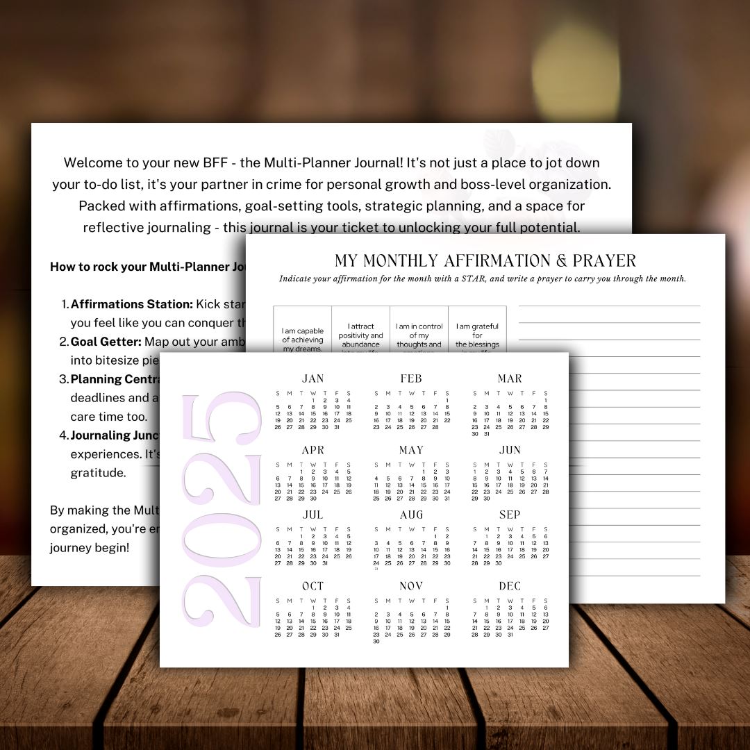 2025 Multi-Planner & Journal Planner Sistah Journal